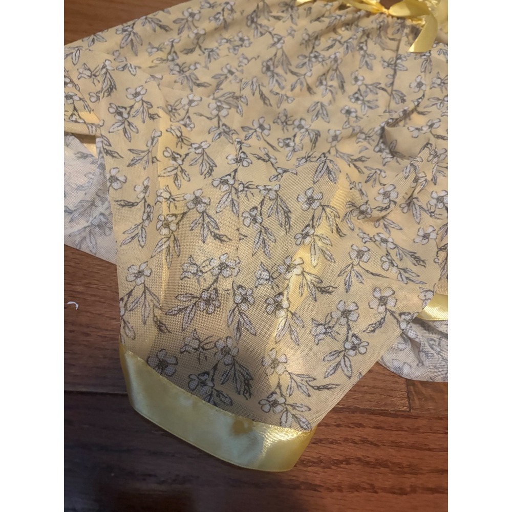 Spree Intimates Babydoll Floral Yellow Lace Sequin Lingerie Set 2X NWT Coquette - Picture 2 of 8